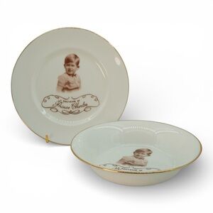PARAGON Souvenir Plate with Gold and Brown Accents